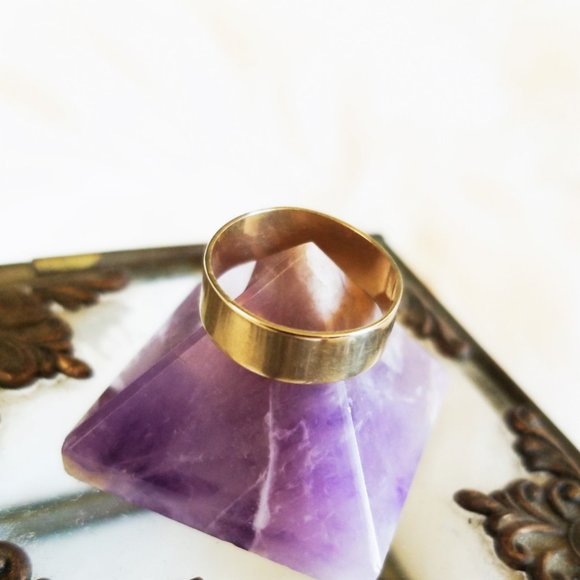 🔸14k Gold Ultra Wide Stacking Midi Toe Knuckle Ring - 5 - Picture 4 of 7